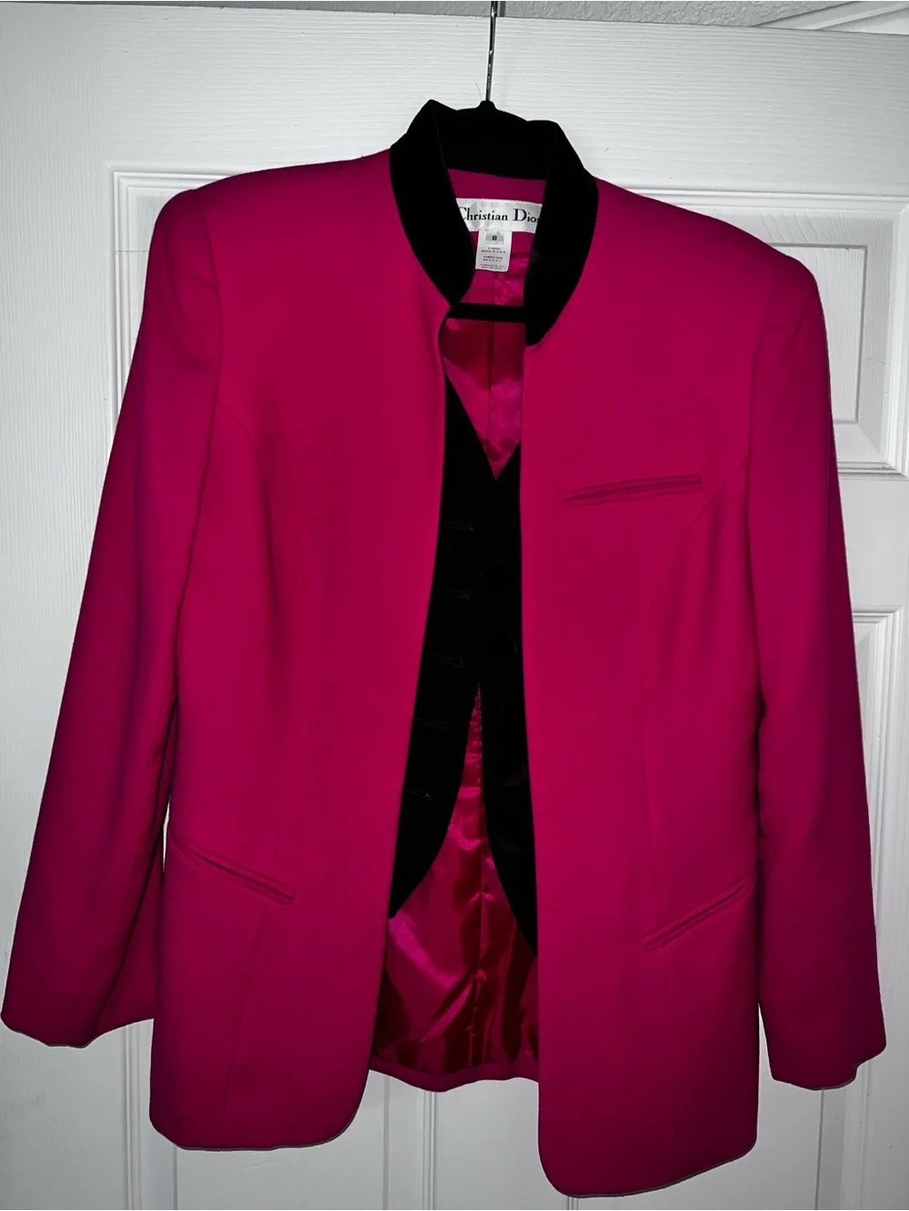 Dior Hot Pink Blazer with Black Trim